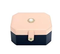 Makeup Organizers Jewelry Box Leather Double Jewelry Box Storage Box Built-in Flocking Ring Earring Necklace Bracelet Watch Storage Box 9.44 inches Jewelry Case