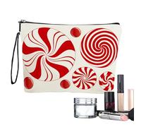 Makeup Pouch - 1*Pc Candy Pouch, Christmas Candy Pattern Makeup Bag, Spacious Zipper Toiletry Pouchs with Strap | Waterproof Cosmetic Toiletry Bag for Women Travel Holiday Storage Camping Trip