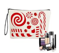 Makeup Pouch - 1*Pc Candy Pouch, Christmas Candy Pattern Makeup Bag, Spacious Zipper Toiletry Pouchs with Strap | Waterproof Cosmetic Toiletry Bag for Women Travel Holiday Storage Camping Trip