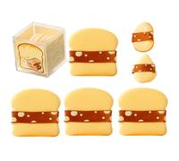 Makeup Puff, Foundation Blender Sponge, Set 6pcs Soft Makeup Sponges, Premium Cosmetic Blenders Liquid, Beauty Tools for Finish, Wet Dry Use All Skin Types, Yellow, Coffee