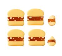 Makeup Puff, Makeup Sponge, 6 Pieces Set, Smooth Blend Soft Texture Reusable Washable Skin Friendly Lightweight, Foundation Sponge for Women Girls Party Get Ready, 2.51 * 2.51Inches, Coffee, Yellow