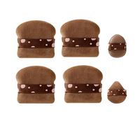 Makeup Puff, Makeup Sponge, 6 Pieces Set, Smooth Blend Soft Texture Reusable Washable Skin Friendly Lightweight, Foundation Sponge for Women Girls Party Get Ready, 2.51 * 2.51Inches, Coffee, Yellow