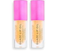 Makeup Revolution, huile à lèvres Glaze, huile à lèvres nourrissante, Getaway Teracotta, 4.6ml (Lot de 2)