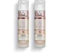 Makeup Revolution, Irl Filter, Longwear, Fond de Teint, F2, 23ml (Lot de 2)