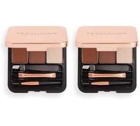 Makeup Revolution, Kit de sculpture des sourcils, moyen, 2,2g (Lot de 2)
