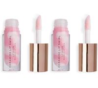 Makeup Revolution, Lip Swirl Ceramide Gloss, Brillant à lèvres, Pure Gloss Transparent, 4.5ml (Lot de 2)