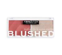 MakeUp Revolution Relove Blushed Duo Blush & Highlighter - Mat, scintillant, beige, rosé, gris sable - Palette