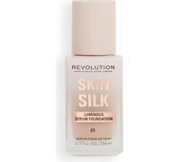 Makeup Revolution Skin Silk Serum Foundation Couvrance légère à moyenne avec acide hyaluronique 23ml F7