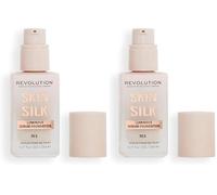 Makeup Revolution, Skin Silk Serum Foundation, Light to Medium Coverage, Contains Hyaluronic Acid, F0.5, 23ml (Lot de 2)
