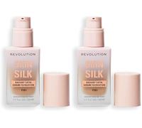 Makeup Revolution, Skin Silk Serum Foundation, Light to Medium Coverage, Contains Hyaluronic Acid, F10, 23ml (Lot de 2)