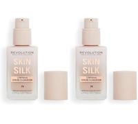 Makeup Revolution, Skin Silk Serum Foundation, Light to Medium Coverage, Contains Hyaluronic Acid, F4, 23ml (Lot de 2)