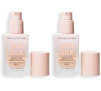 Makeup Revolution, Skin Silk Serum Foundation, Light to Medium Coverage, Contains Hyaluronic Acid, F5, 23ml (Lot de 2)