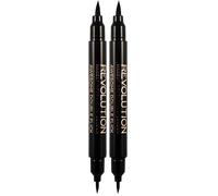 Makeup Revolution, Thick & Thin Dual Liquid EyeLiner, EyeLiner Liquide, 1ml (Lot de 2)
