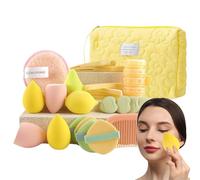 Makeup Tool Pack, Cosmetic Sponge Applicator, 5.5cm/2.16in 4.6cm/1.77 Inches Beginner-Friendly Accessory Kit, Portable Travel Case Organizer, for Daughter, Mom, Wife Velvet, ABS