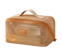 Makeup Travel Bag | 24x13x13cm Portable Mesh Pouch with Handle - Ample Space for Necessities Cosmetic Bag | for Women Skincare Brush Toiletries Mirror Vacation