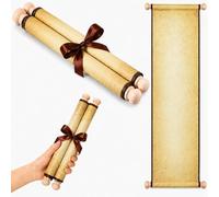 Makevivi 1 PCS Papier Parchemin Vierge avec Tiges en Bois, pour Liste Sage ou Vilain, Écriture, Vœux de Mariage, Invitation, Lettre d'Amour, Accessoire de Cosplay, Renaissance, 18 x 77,5 cm