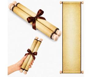 Makevivi 1 PCS Papier Parchemin Vierge avec Tiges en Bois, pour Liste Sage ou Vilain, Écriture, Vœux de Mariage, Invitation, Lettre d'Amour, Accessoire de Cosplay, Renaissance, 18 x 77,5 cm