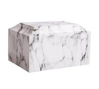 MAKEY'S Urne funéraire classique en marbre de culture blanche pour cendres humaines adultes hommes/femmes, urne funéraire décorative professionnelle pour cendres