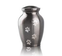 MAKEY'S Urne funéraire commémorative pour chiens et chats - Urne funéraire gravée en forme de pattes pour animaux domestiques - Petite taille
