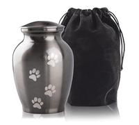 MAKEY'S Urnes funéraires commémoratives pour animaux de compagnie pour chiens et chats, Urnes souvenir pour cendres de chien avec empreintes de pattes, taille M