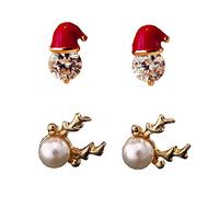 MAKFORT Boucle doreille Femme Boucle doreille Noel Boucle doreille Pierre précieuse Artificielle Boucles d'oreille à Tige de Cadeau de Noël