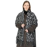 MAKFORT Écharpe XXL pour femme classique à rayures pour l'automne, l'hiver, chaude et super longue étole pour femme avec pompons