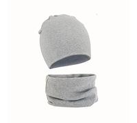 MAKFORT Ensemble Bonnet et Tour de Cou d'Hiver pour Enfant Chaud Coton Beanie Chapeau et Écharpe Kit Élastique pour Naissance Bébé Fille Garçon