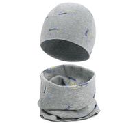 MAKFORT Ensemble Bonnet et Tour de Cou d'Hiver pour Enfant Chaud Coton Beanie Chapeau et Écharpe Kit Élastique pour Naissance Bébé Fille Garçon