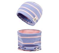 MAKFORT Ensemble Bonnet et Tour de Cou d'hiver pour Enfant Chaud Coton Beanie Chapeau et Écharpe Kit Élastique popur garçons &Filles,réglable avec Ourlet.