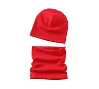 MAKFORT Ensemble Bonnet et Tour de Cou d'Hiver pour Enfant Chaud Coton Beanie Chapeau et Écharpe Kit Élastique pour Naissance Bébé Fille Garçon