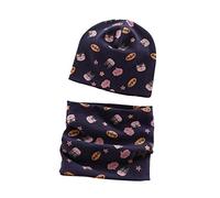 MAKFORT Ensemble Bonnet et Tour de Cou d'Hiver pour Enfant Chaud Coton Beanie Chapeau et Écharpe Kit Élastique pour Naissance Bébé Fille Garçon
