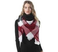 MAKFORT Femme Écharpe Grand Plaid en Laine Acrylique Foulard Long Chaude Vogue en Automne/Hiver Cape Souple Confortable (G)