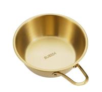 Makgeolli Bols de camping avec poignée - Bols à vin traditionnels coréens - Casserole de camping en acier inoxydable, bol Makgeolli, plat à soupe de randonnée, fournitures de survie pour camping en