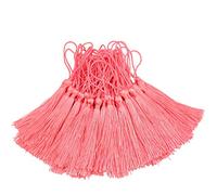 Makhry 100pcs 13 cm / 5 Pouce Silk Floss Signet Glands avec Boucle de Cordon de 2 Pouces et Petit Noeud Chinois pour la Fabrication de Bijoux, Signets, Accessoire de Bricolage Artisanal (Rouge)