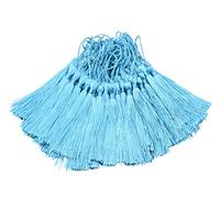 Makhry 100pcs 13 cm / 5 Pouce Soie Signet Soie Glands avec Boucle de Cordon de 2 Pouces et Petit Noeud Chinois pour la Fabrication de Bijoux, Souvenirs, signets, Accessoire Artisanat Bricolage(Bleu)
