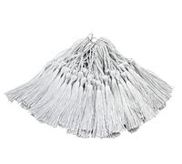 Makhry 100pcs 13cm / 5 Pouces Silky Floss Signet Glands avec Boucle de Cordon de 2 Pouces et Petit Noeud Chinois pour la Fabrication de Bijoux, Souvenirs, Signets, Accessoire de Bricolage Artisanal