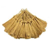 Makhry 100pcs 13cm / 5 Pouces Silky Floss Signet Glands avec Boucle de Cordon de 2 Pouces et Petit Noeud Chinois pour la Fabrication de Bijoux, Souvenirs, Signets, Accessoire de Bricolage Artisanal
