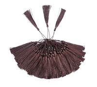 Makhry 100pcs 13cm / 5 Pouces Silky Floss Signet Glands avec Boucle de Cordon de 2 Pouces et Petit Noeud Chinois pour la Fabrication de Bijoux, Souvenirs, Signets, Accessoire de Bricolage Artisanal