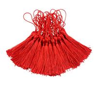 Makhry 100pcs 13cm / 5 Pouces Silky Floss Signet Glands avec Boucle de Cordon de 2 Pouces et Petit Noeud Chinois pour la Fabrication de Bijoux, Souvenirs, Signets, Accessoire de Bricolage Artisanal