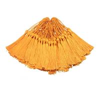 Makhry 100pcs 13cm / 5 Pouces Silky Floss Signet Glands avec Boucle de Cordon de 2 Pouces et Petit Noeud Chinois pour la Fabrication de Bijoux, Souvenirs, Signets, Accessoire de Bricolage Artisanal