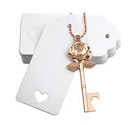 Makhry 52 pcs Rose Fleur Forme Vintage Clé Ouvre-Bouteilles Faveur De Fête De Mariage pour Invité Souvenir Cadeau Ensemble avec Escort Merci Tags et Porte-clés (Rose Or)