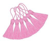 Makhry Lot de 20 mini pompons artisanaux faits à la main de 10 cm avec boucle de cordon de 5 cm et petit nœud chinois pour boucles d'oreilles, souvenirs, marque-pages, bricolage artisanal