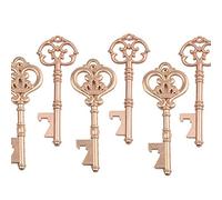 Makhry Mélangé 20 Extra Grands Ouvre-Bouteille de Forme Clés Clés Squelette en Or Rose Faveur de Fête de Mariage - 2 Styles, 20 Ouvre-Clés (Or Rose)