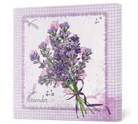 Maki Lot de 20 serviettes en papier de soie 3 plis pour découpage, déjeuner, 33 x 33 cm (bouquet de lavande)