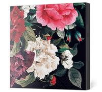 Maki Lot de 20 serviettes en papier de soie à 3 plis pour découpage, déjeuner, 33 cm x 33 cm, bouquet baroque peint sur fond noir