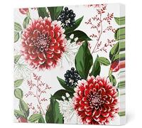 Maki Lot de 20 serviettes en papier de soie à 3 plis pour découpage, déjeuner, 33 cm x 33 cm, motif fleurs de dahlia bordeaux