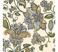 Maki Lot de 20 serviettes en papier de soie hindi 3 plis pour découpage, déjeuner, 33 x 33 cm (motif hindi bleu doré)