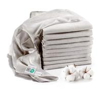 MAKIAN - Lange Bebe (Lot 10 Pièces) 80x80 cm - Gris | 100 % coton doux mousseline de qualité supérieure, double gaze, bordure renforcée, certifié OEKO-TEX Standard 100