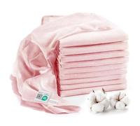 MAKIAN - Lange Bebe (Lot 10 Pièces) 80x80 cm - Rose Poudré | 100 % coton doux mousseline de qualité supérieure, double gaze, bordure renforcée, certifié OEKO-TEX Standard 100