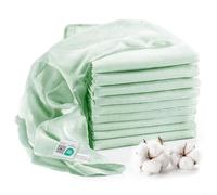 MAKIAN - Lange Bebe (Lot 10 Pièces) 80x80 cm - Vert Menthe | 100 % coton doux mousseline de qualité supérieure, double gaze, bordure renforcée, certifié OEKO-TEX Standard 100